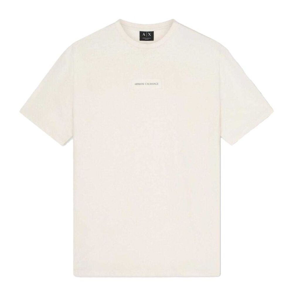 Armani Exchange Mens Small Logo T-Shirt / Cream